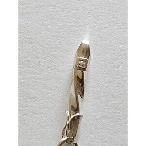 Cylinder Tube Link Mens Sterling Silver Bracelet 5mm 12.9 Grams 8 Inch Italy 925